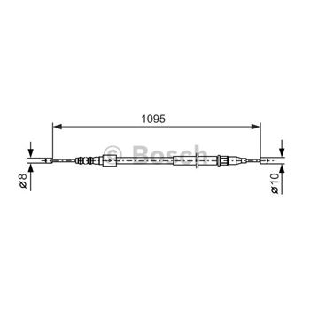 palancas cables frenado - Cable de accionamiento, freno de estacionamiento BOSCH 1987477660