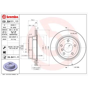 discos de freno coche - Disco de freno BREMBO 09B41111