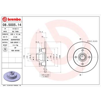 discos de freno coche - Disco de freno BREMBO 08500514
