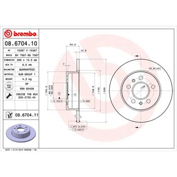 discos de freno coche - Disco de freno BREMBO 08670410