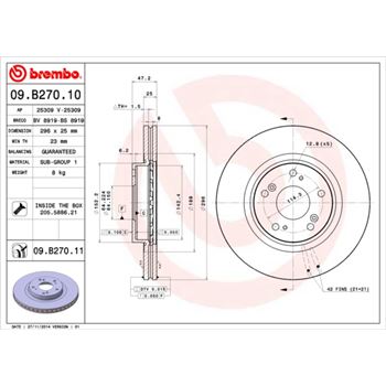 discos de freno coche - Disco de freno BREMBO 09B27010