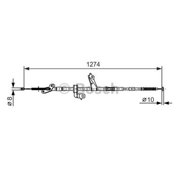 palancas cables frenado - Cable de accionamiento, freno de estacionamiento BOSCH 1987482367