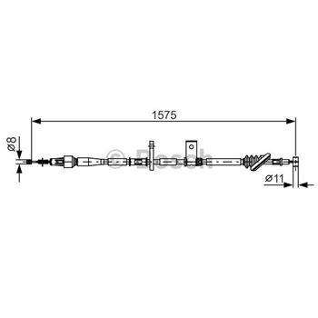 palancas cables frenado - Cable de accionamiento, freno de estacionamiento BOSCH 1987482095