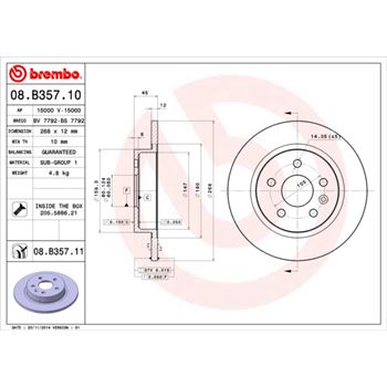 discos de freno coche - Disco de freno BREMBO 08B35710