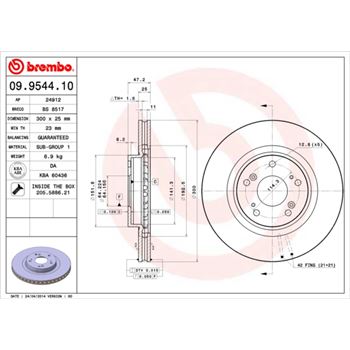 discos de freno coche - Disco de freno BREMBO 09954410