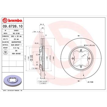 discos de freno coche - Disco de freno BREMBO 09672610