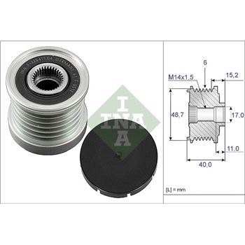 piezas sistema electrico - Rueda libre alternador INA 535 0038 10