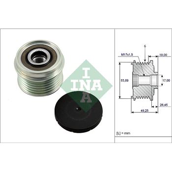 piezas sistema electrico - Rueda libre alternador INA 535 0233 10