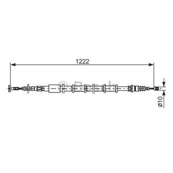 palancas cables frenado - Cable de accionamiento, freno de estacionamiento BOSCH 1987477555