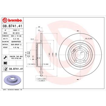 discos de freno coche - Disco de freno BREMBO 08B74141