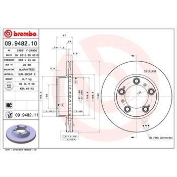 discos de freno coche - Disco de freno BREMBO 09948210