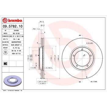 discos de freno coche - Disco de freno BREMBO 09578210