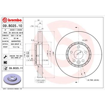 discos de freno coche - Disco de freno BREMBO 09B02510
