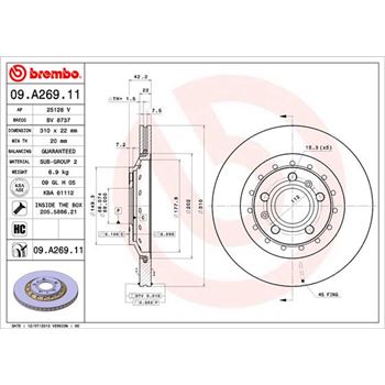 discos de freno coche - Disco de freno BREMBO 09A26911