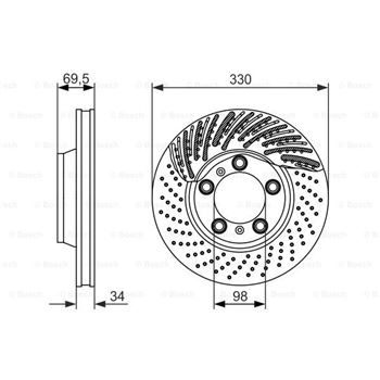 discos de freno coche - (BD1422) Disco de freno BOSCH 0986479579