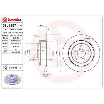 discos de freno coche - Disco de freno BREMBO 08689714