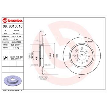 discos de freno coche - Disco de freno BREMBO 08B31010