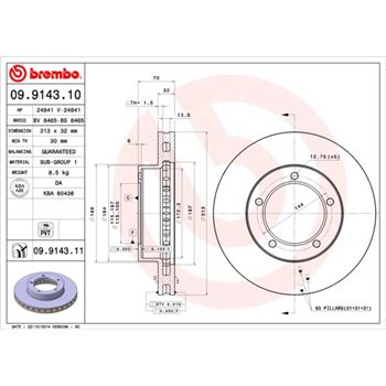 discos de freno coche - Disco de freno BREMBO 09914310