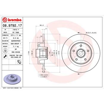 discos de freno coche - Disco de freno BREMBO 08979217