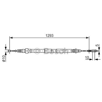 palancas cables frenado - Cable de accionamiento, freno de estacionamiento BOSCH 1987477630