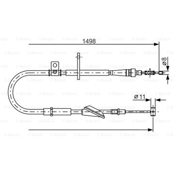 palancas cables frenado - Cable de accionamiento, freno de estacionamiento BOSCH 1987477772