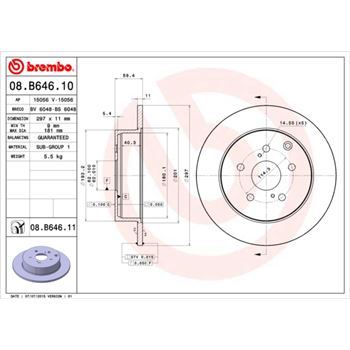 discos de freno coche - Disco de freno BREMBO 08B64610