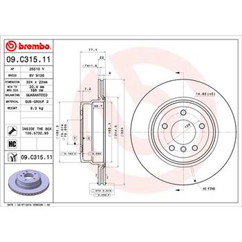 discos de freno coche - Disco de freno BREMBO 09C31511
