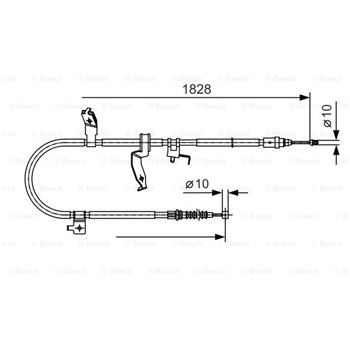 palancas cables frenado - Cable de accionamiento, freno de estacionamiento BOSCH 1987482053