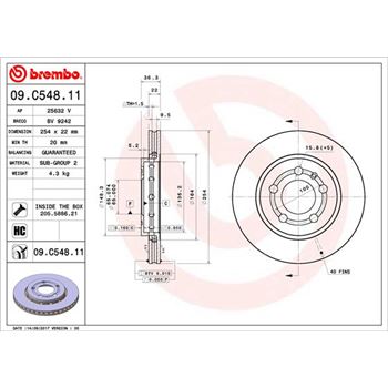 discos de freno coche - Disco de freno BREMBO 09C54811