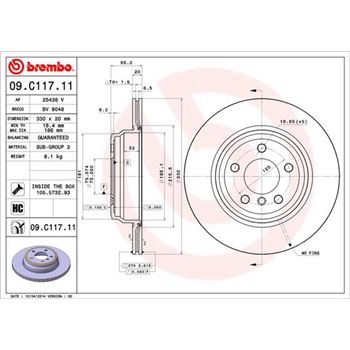 discos de freno coche - Disco de freno BREMBO 09C11711