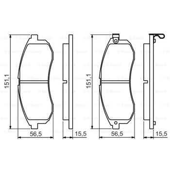 pastillas de freno coche - (BP1270) Pastilla de freno BOSCH 0986494362