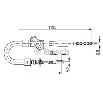 palancas cables frenado - Cable de accionamiento, freno de estacionamiento BOSCH 1987477187