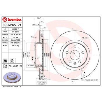 discos de freno coche - Disco de freno BREMBO 09N26521