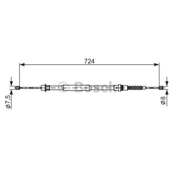 palancas cables frenado - Cable de accionamiento, freno de estacionamiento BOSCH 1987477593