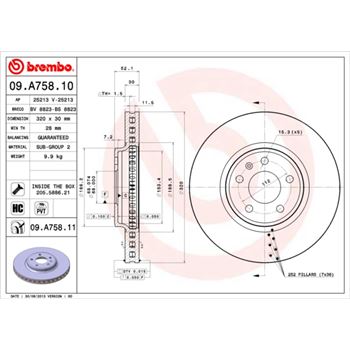 discos de freno coche - Disco de freno BREMBO 09A75810