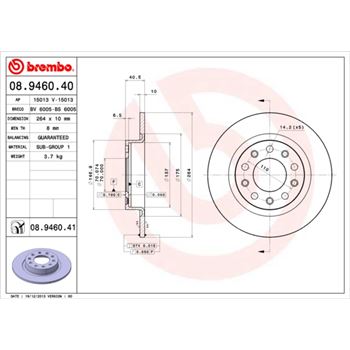 discos de freno coche - Disco de freno BREMBO 08946040