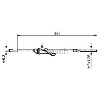 palancas cables frenado - Cable de accionamiento, freno de estacionamiento BOSCH 1987482279