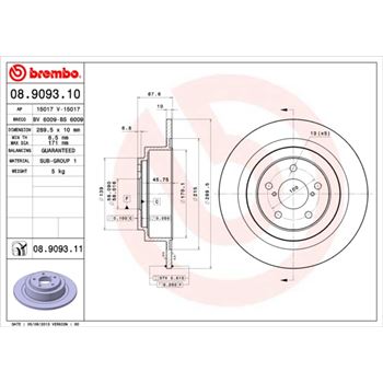discos de freno coche - Disco de freno BREMBO 08909310