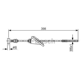 palancas cables frenado - Cable de accionamiento, freno de estacionamiento BOSCH 1987477985