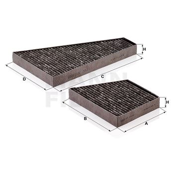 filtro de habitaculo - Filtro de habitáculo de carbón activado MANN CUK 35 000-2