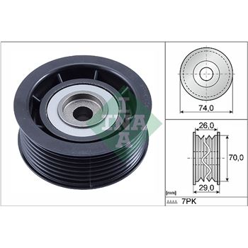 rodillo inversor guia correa nervada - Polea inversión/guía, correa poli V INA 532 0840 10