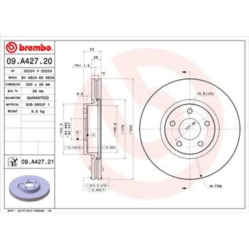 discos de freno coche - Disco de freno BREMBO 09A42720