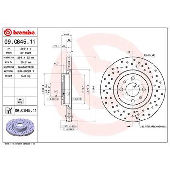 discos de freno coche - Disco de freno BREMBO 09C64511