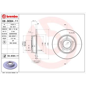 discos de freno coche - Disco de freno BREMBO 08908411