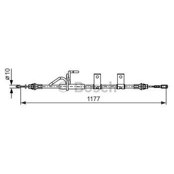 palancas cables frenado - Cable de accionamiento, freno de estacionamiento BOSCH 1987482404