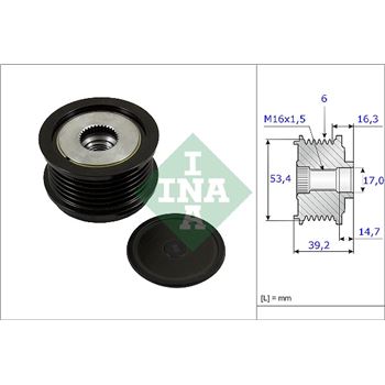 piezas sistema electrico - Rueda libre alternador INA 535 0236 10