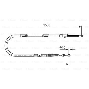 palancas cables frenado - Cable de accionamiento, freno de estacionamiento BOSCH 1987477997