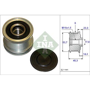 piezas sistema electrico - Rueda libre alternador INA 535 0204 10