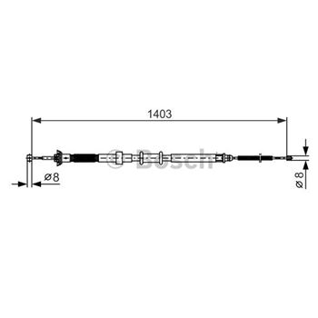 palancas cables frenado - Cable de accionamiento, freno de estacionamiento BOSCH 1987482390