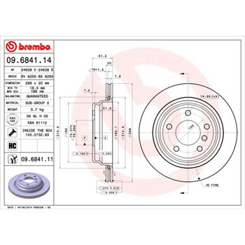 discos de freno coche - Disco de freno BREMBO 09684114
